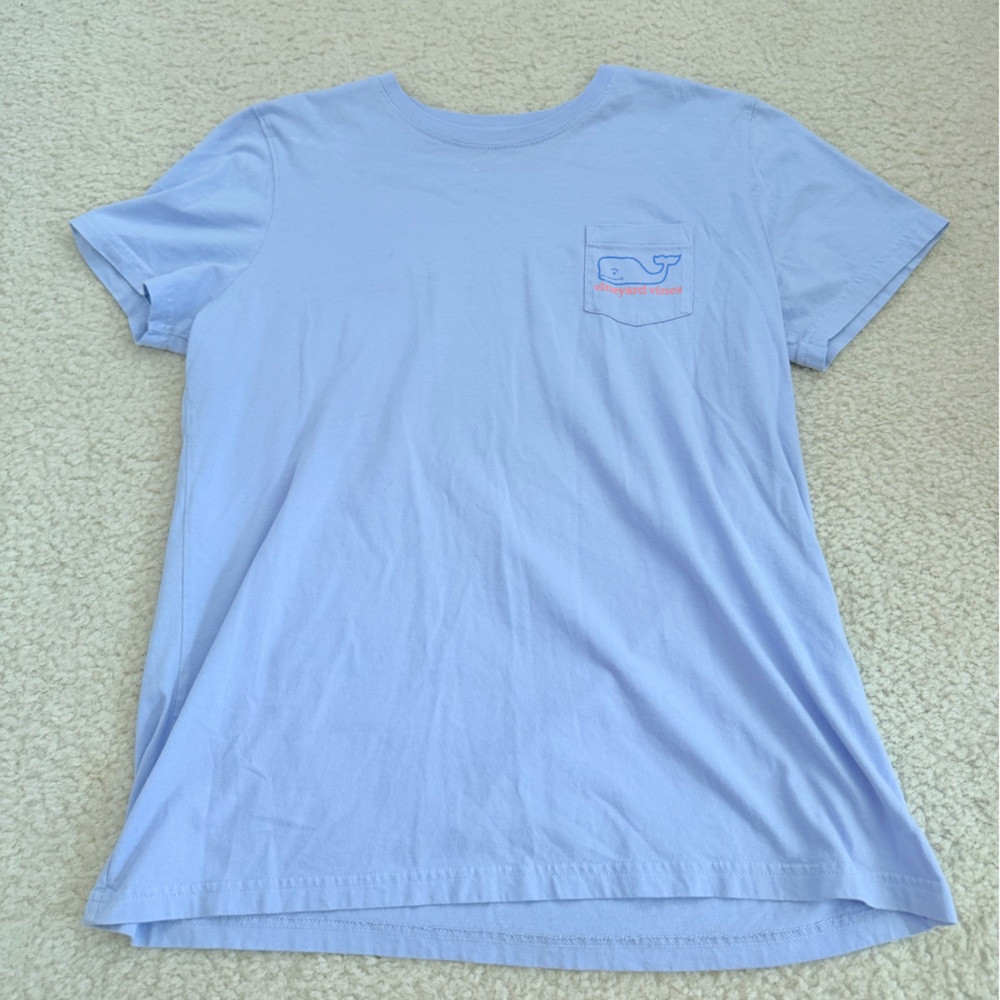 Vineyard Vines Light Blue Whale Pocket Tee